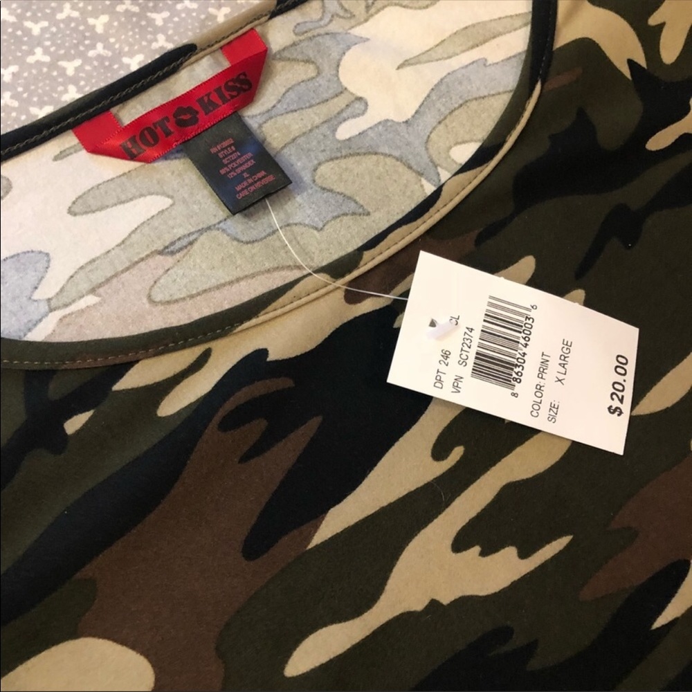 NWT Short Sleeve Camo Tunic
